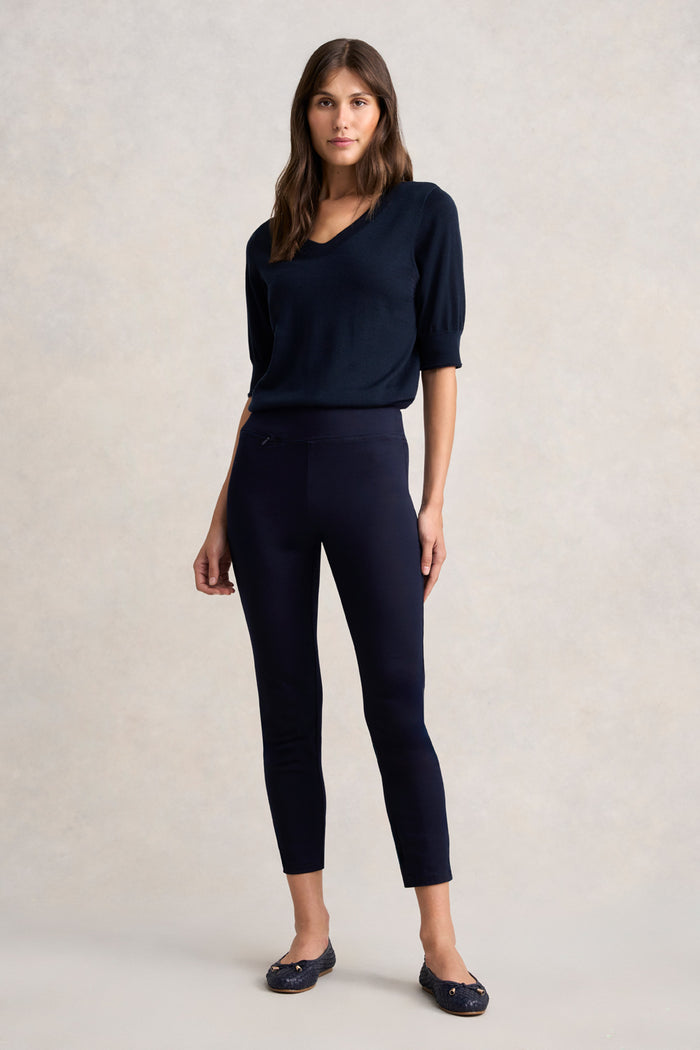 Zip Detail 7/8th Pant - Navy