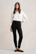 ZIP DETAIL SLIM LEG PANT - JET BLACK